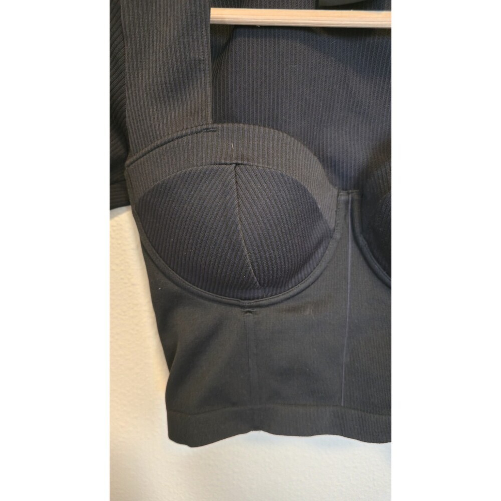Adidas x IVY PARK Black Structured Knit Bustier Crop Top Women's M Medium - Picture 4 of 12